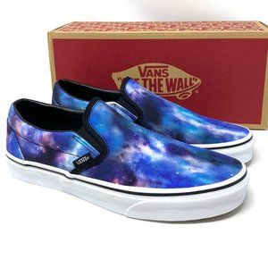 VANS Classic Slip-On Galaxy Space Blue Canvas Sneakers Womens Size 7 VN0A33TBG4F